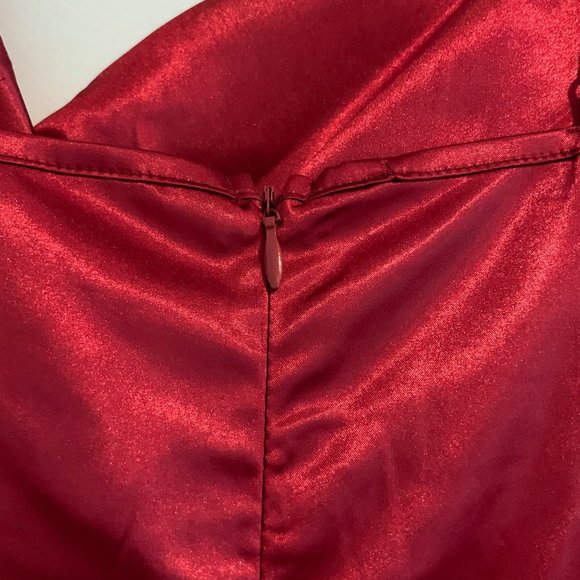 Shein Red Satin Maxi Dress - Picture 6 of 7